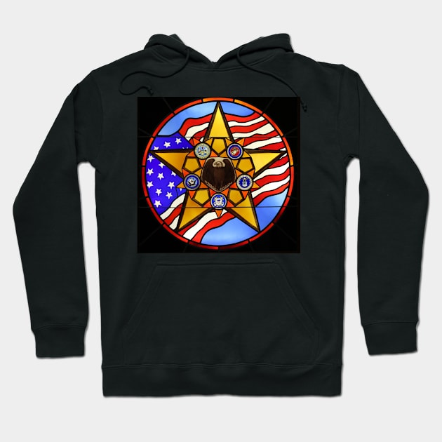 United States Armed Forces Glass Mosaic Hoodie by Christine aka stine1